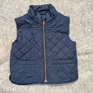 Crewcuts Boys Navy Blue Quilted Zip Up Vest Size 2 Classic Preppy Outerwear